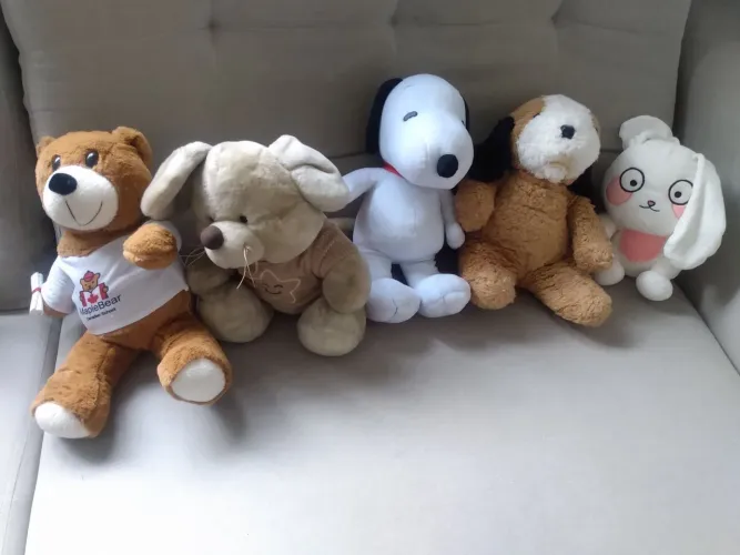 14 bichos de pelúcia 