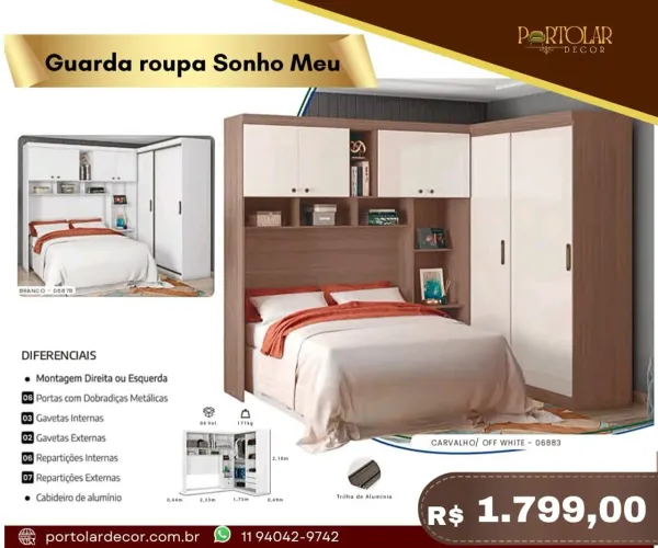 Guarda roupa Sonho Meu - à pronta entrega 