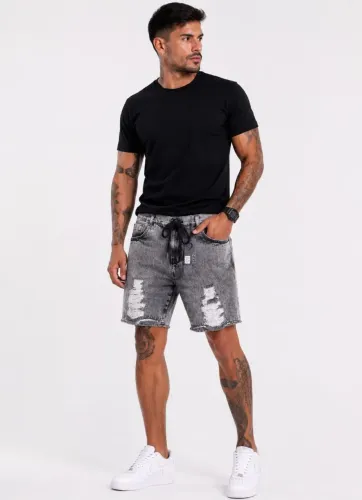 Bermudas jeans modelos mais despojados do momento com cordinha