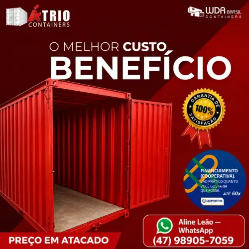 Container Módulo Desmontável 3,00x2,20m | Estrutura Tubular de Metalon