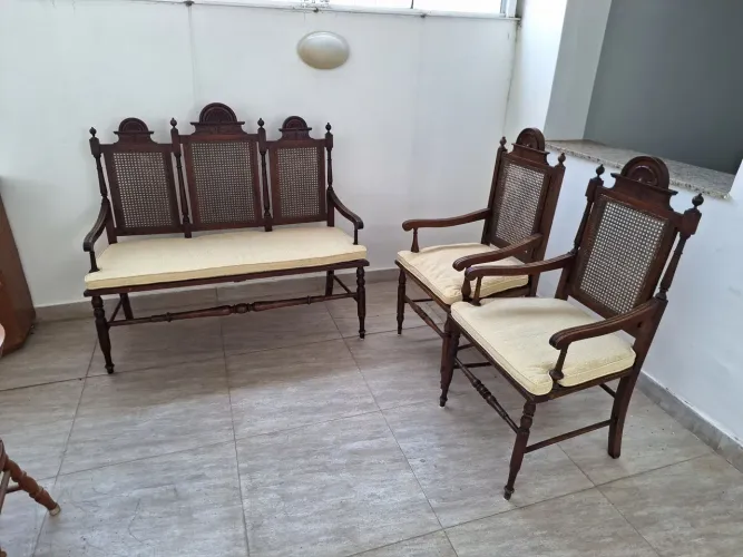 Lindo conjunto palhinha antigo original