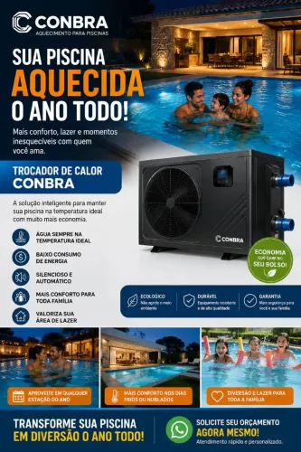Aquecedor de piscina já instalado