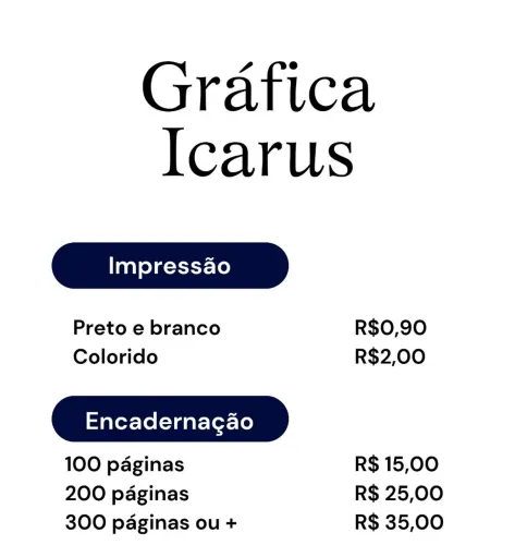 Gráfica Icarus - Serviços de gráfica