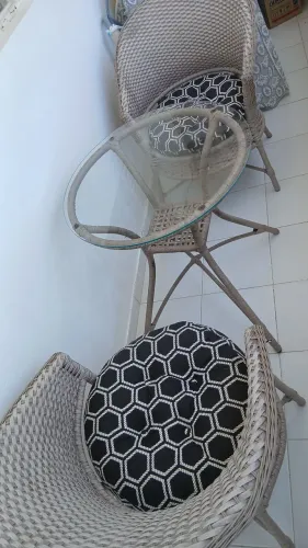 Conjunto para varanda de vime