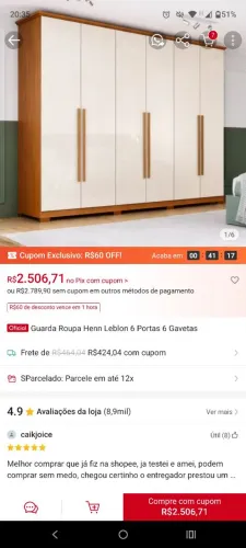 Guarda Roupas Grande de Casal