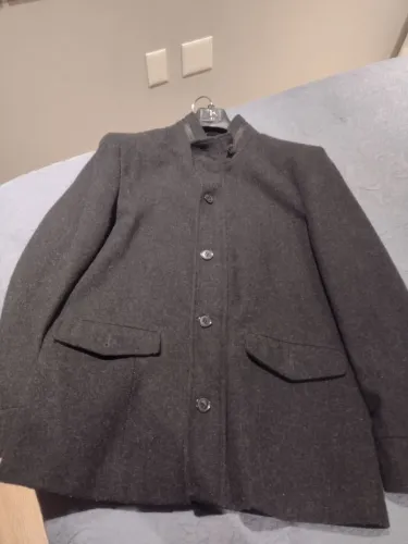 Casaco Sobretudo Masculino de Lã Makenji - Tamanho G (Cinza-Chumbo)