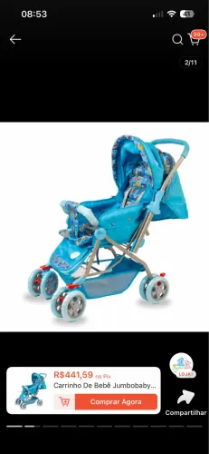 Carrinho de bebê e cadeirinha de descanso