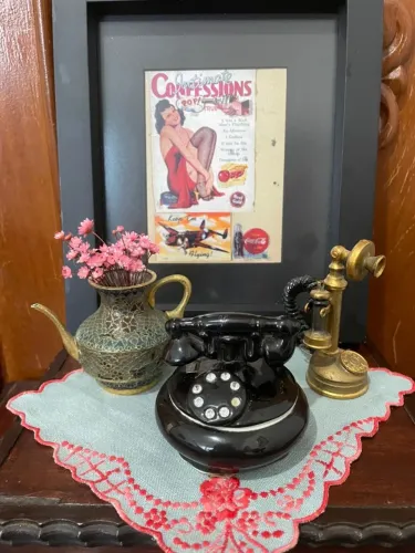 BIBELÔ TELEFONE PORTA-JÓIAS VINTAGE PORCELANA RARIDADE