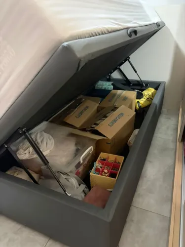 Cama de solteiro com baú Ortobom