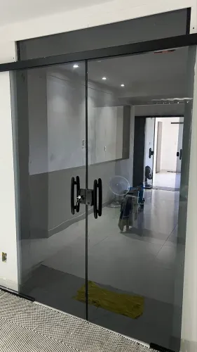 Vidro temperado porta de vidro