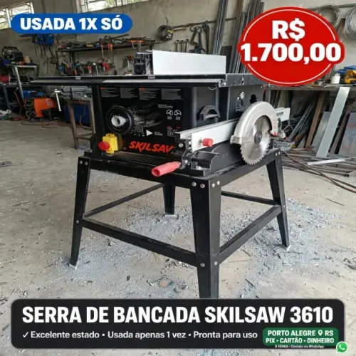 Serra de Bancada Skilsaw 3610 1800W 10" - Usada 1x Só - Com Suporte Original