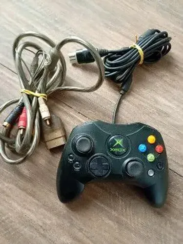 Controle Xbox Clássico + Cabo av