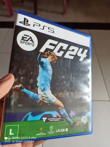 FC 24 para Playstation 5 PS5 na caixa com seus manuais. Parcelo no Cartão.