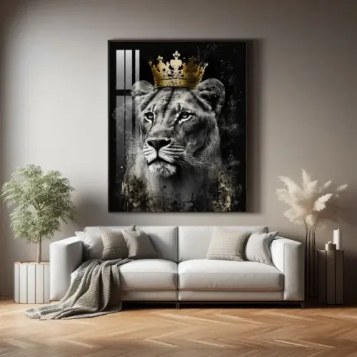 Quadro Decorativo Animais de Luxo - Moldura e Vidro 120x80cm