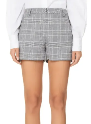 Short Feminino Xadrez Cinza Animale Tam 36 - Alfaiataria Original