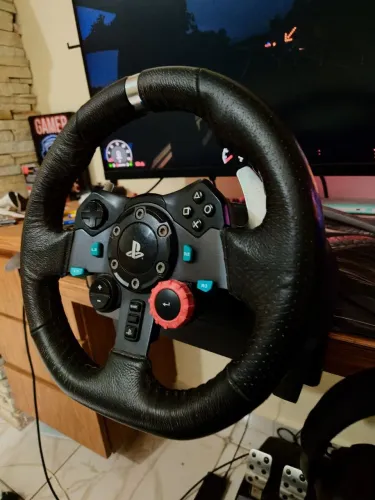 G29 + Câmbio Thrustmaster + Freio de mão hidráulico + Volante esportivo