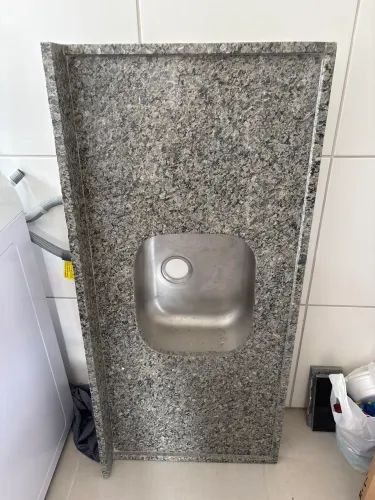 pia/bancada de granito com cuba de inox