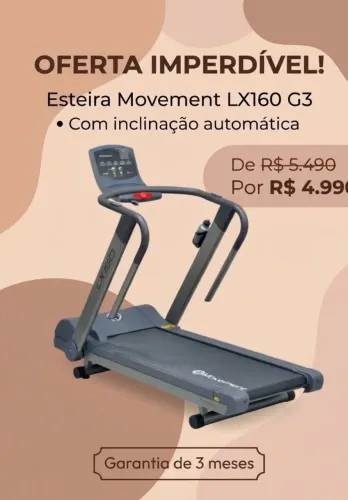 Esteira Movement LX160 G3 com Inclinação automática