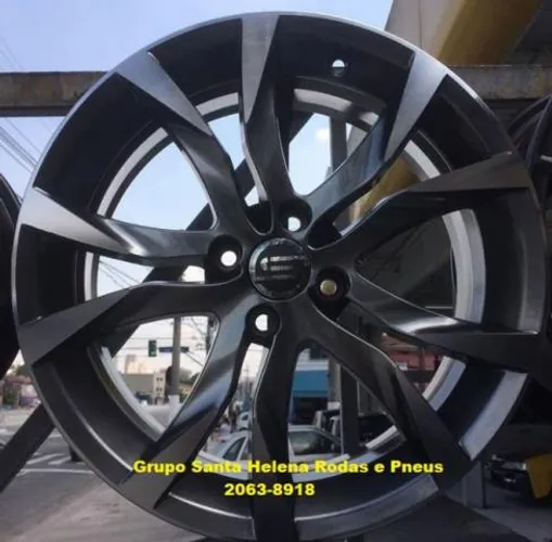 Jogo roda esportivo aro 17 scorro s-215 furação 4x100 para carros vw fiat gm reno