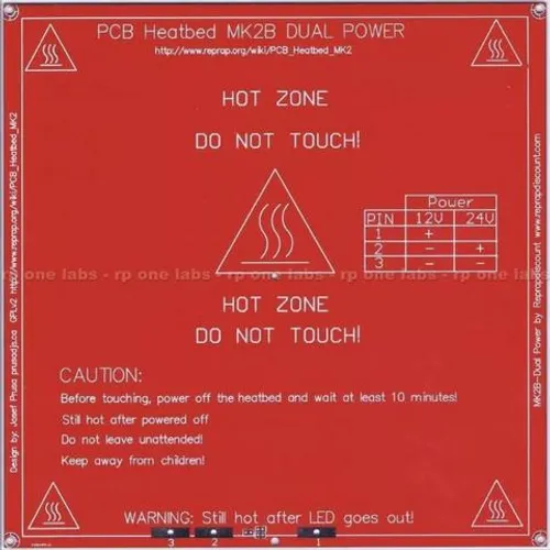 Mesa Aquecida Pcb Mk2b Dual Power Impressora 3d Reprap Arduino Automação COD-AM231  