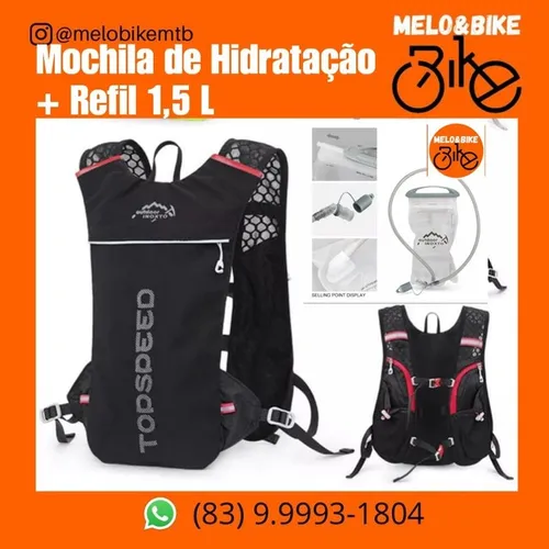 MOCHILA DE HIDRATAÇÃO COM REFIL 1,5 LITROS