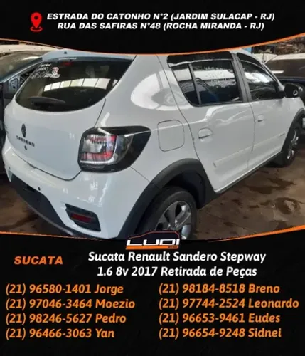 Sucata Renault Sandero Stepway 1.6 8v 2017 Retirada de Peças