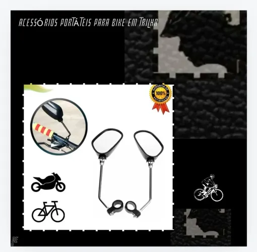 Retrovisor o par(2un) para Bikes com faixa refletiva