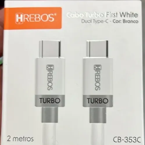 Cabo Dois 2 Metros Tipo C Celular Carregador Dados Turbo CB353-C