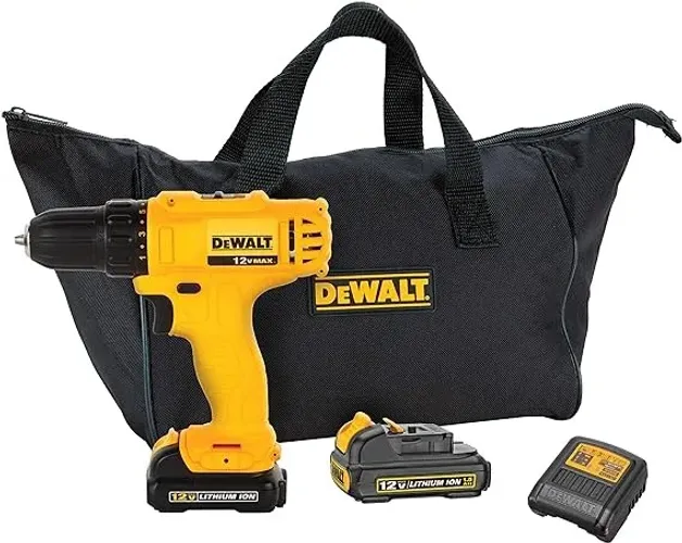 Parafusadeira e Furadeira de 3/8 Pol. (10mm) com 2 Baterias 12V Ion-Litio 1.3Ah-Dewalt