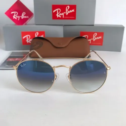 Óculos de sol Ray Ban Ponte dupla Azul Gold lentes de cristal