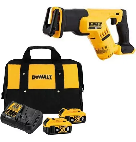 Kit Serra Sabre Compacta 20V Max 2 Baterias 5Ah Carregador e Bolsa Dewalt DCS387