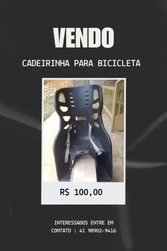 Cadeirinha para bicicleta infantil