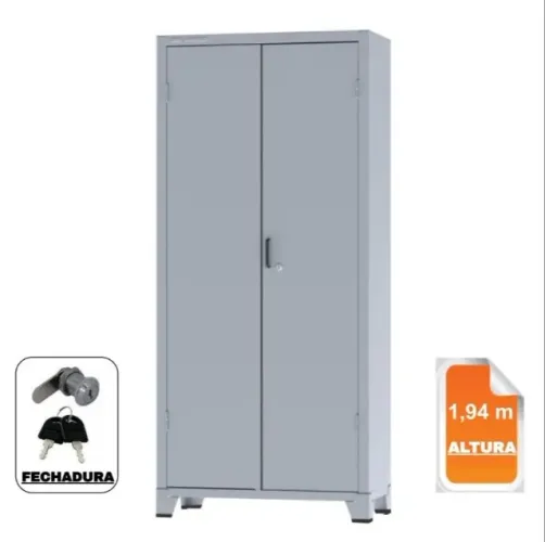 Roupeiro de Aço c/ 02 portas 4 bandejas 30Kg - PA 90 - 1,90×0,90×0,40m - CHAPA # 26 novo