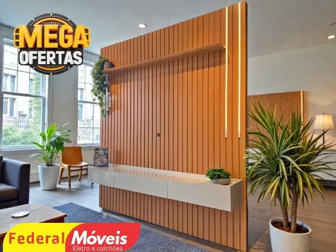 Painel ripado com led e com nicho - Super Promoção!