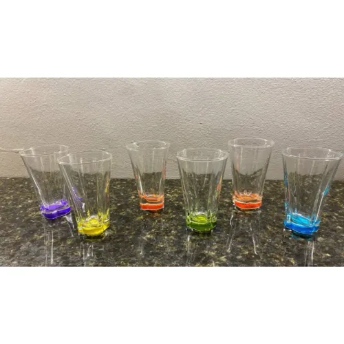 Shots De Vidro Licor Coloridos Pçs 6.
