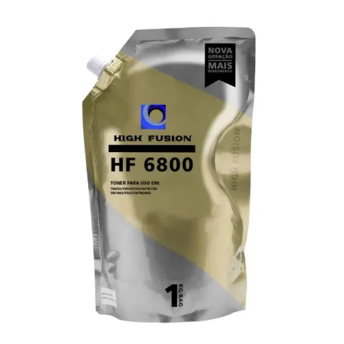 Refil de Pó de Toner High Fusion HF-6800 Compatível com Brother Monocromático 1KG