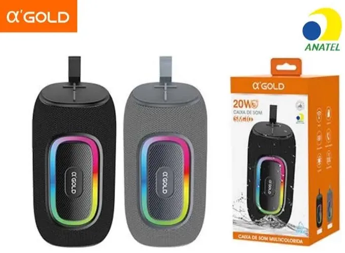 CAIXA DE SOM AGOLD 20w BLUETOOTH