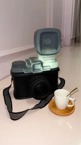 Abajur luminária Câmera Retrô com Flash