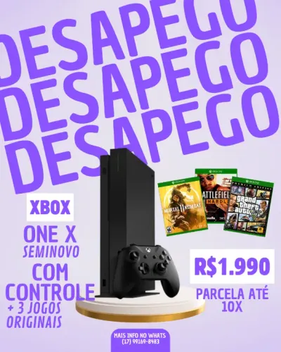 DESAPEGO - Xbox one X 4k 1TB + jogos originais