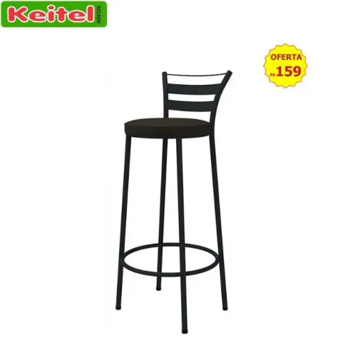 Banqueta Dubai Metal Preto Fosco