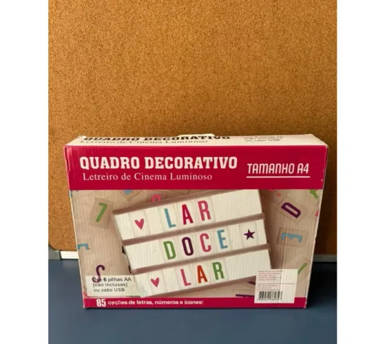 Quadro luminoso led aniversário placa