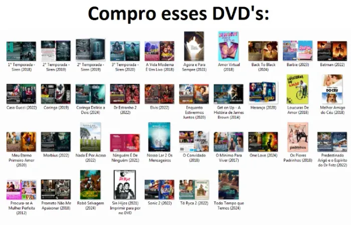 36 DVD's (Novos Ou Usados).