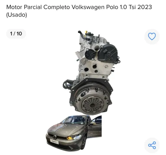 Motor Parcial Completo Volkswagen Polo 1.0 Tsi 2023