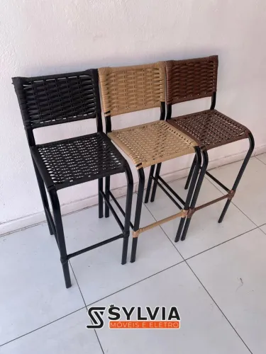 Banquetas de fibra com ferro