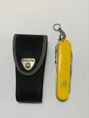 Canivete Victorinox Climber com talas amarelas plus + chave de fenda e bainha de nylon