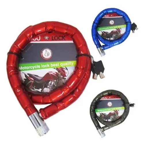 Cadeado Trava Para Bike Moto Antifurto  Grossa 1 metro 22 mm Tranca Robusta