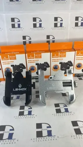 Suporte para celular em liga de alumínio com sustentação na parte de baixo para moto e bik