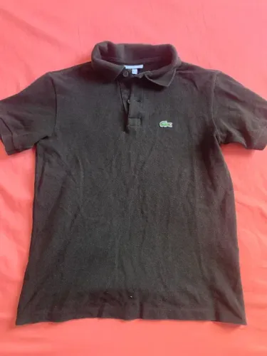 Camisa Polo infantil preto, Lacoste, tam 10