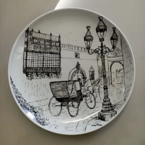 prato com decoração vintage porcelana schmidt