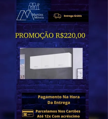 GRANDE PROMOÇÃO* ARMÁRIO AÉREO NOVO ENTREGA GRÁTIS ACEITA CARTÃO